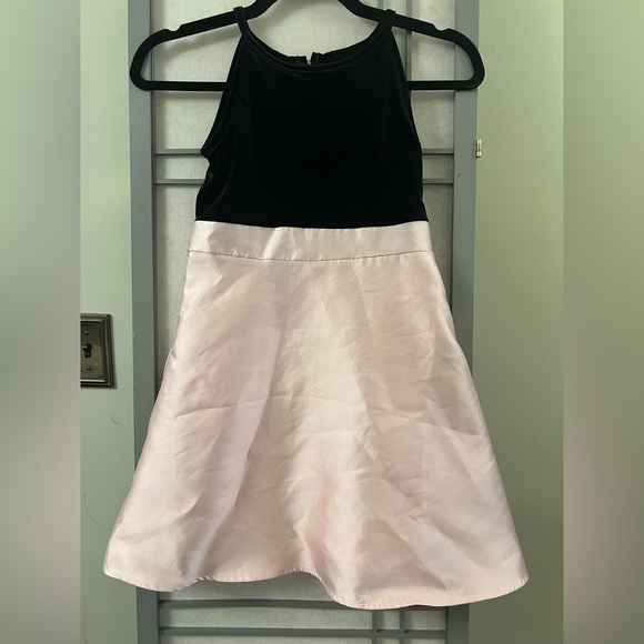 NWT The Children's Place Sz 6X/7 Girl's Pink Satin Black Velour Christmas - Picture 7 of 14